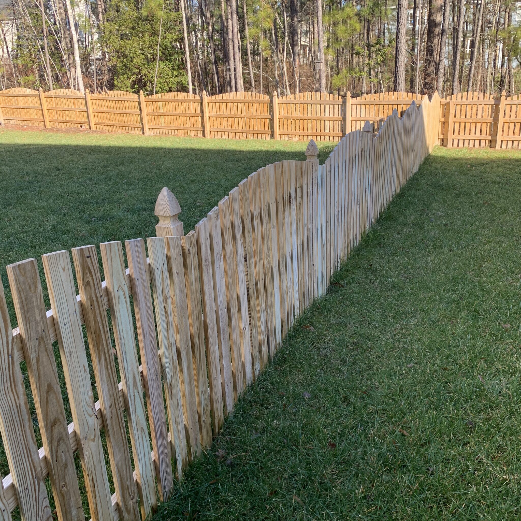 54 inch convex wood picket fence