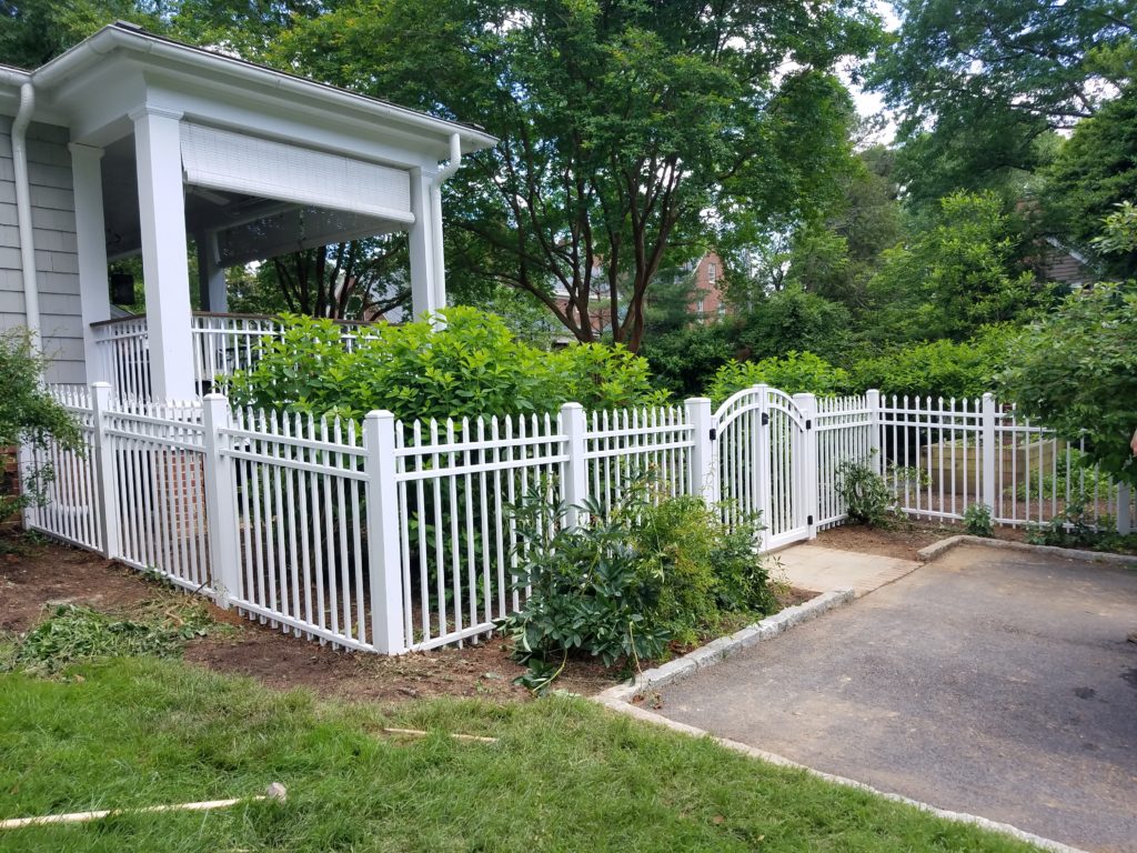 industrial aluminum white picket fence