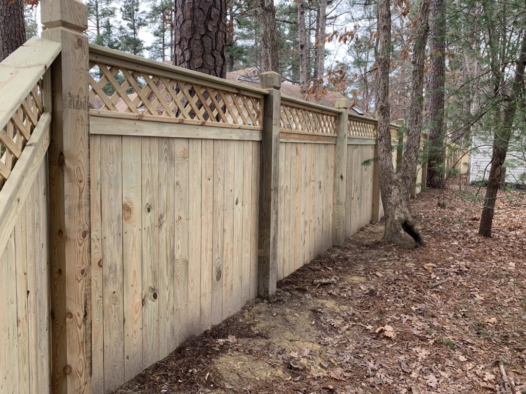 lattice top wood privacy fence